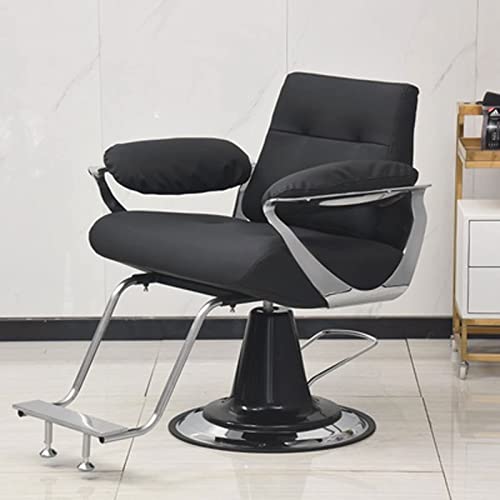 EBOSCUJW Hydraulische stoel voor zaken of thuis, kappersstoel mode speciale stoel netto rood licht luxe haarliftende roterende verven en strijken stoel (420 lbs) (kleur: zwart) (B (zwart)