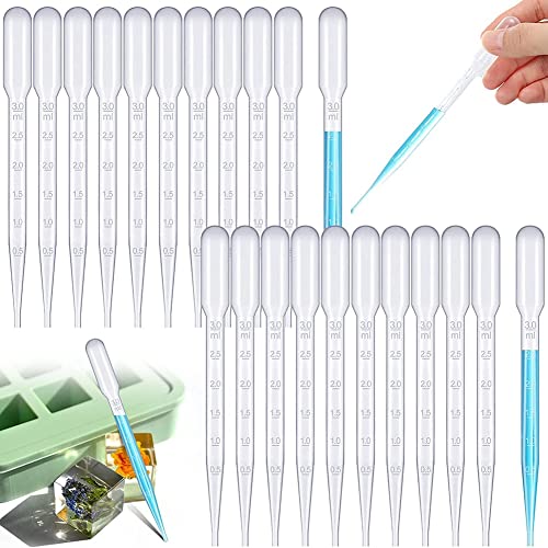 Hduacuge 100 stuks transferpipetten van kunststof, 3 ml, gekalibreerde druppelpipetten, wegwerp-druppelteller, 6 inch voor essentials