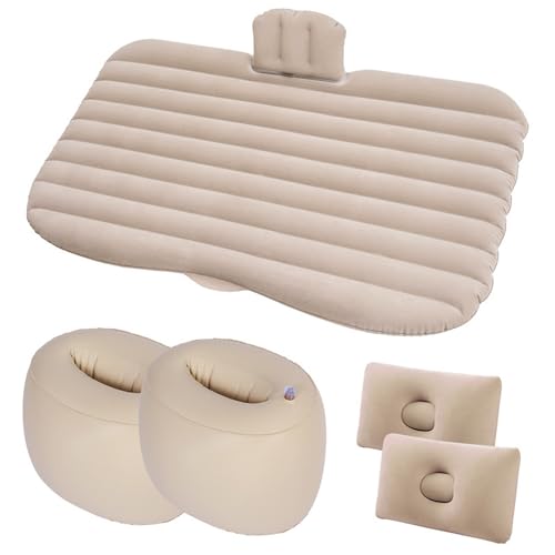 FLYUFO Auto-camping-luchtbedden voor Audi C5 C6 C7 C8, hoogwaardige materialen Auto-luchtbed Auto-slaapmatras Auto-accessoires,D Beige-B