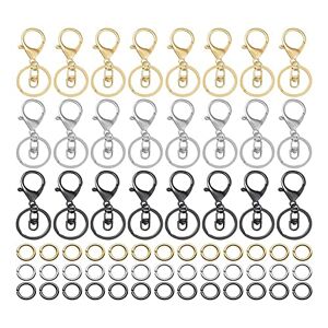 Fxndknjks Sleutelhanger Populaire Metalen gecoate karabijnsluiting, draaibare sleutelhaak met ketting, sieraden maken onderdelen voor sleutelband, A