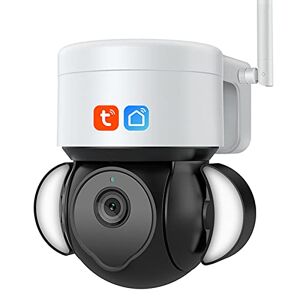 FNNEMG WiFi Camera Outdoor, 5MP PTZ Draadloze IP Camera, Vloed Verlichting Camera, Auto Tracking Bewegingsdetectie Kleur Nachtzicht Beveiligingscamera's