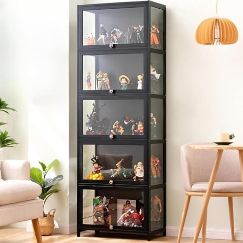 MinHuianG vitrines glazen vitrines vitrinekast vitrinekasten met glazen deuren glazen vitrinekast vitrinekasten voor verzamelobjecten vitrinekast, vijfde verdieping, 23,62'' lang