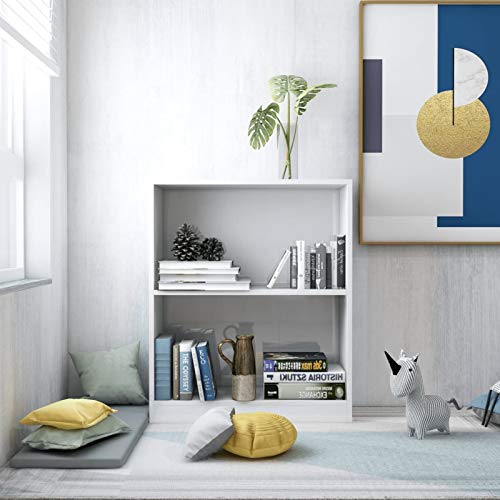 BaraSh Wit hoogglanzend boekenkast 60 x 24 x 74,5 cm multiplex, boekenkast, boekenkast voor woonkamer, boekenkast, moderne boekenkast