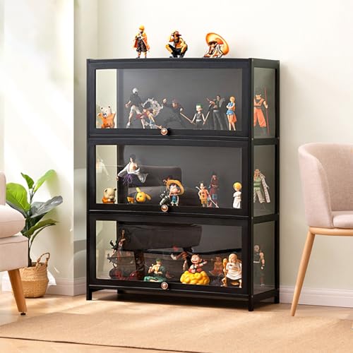 FVTVHEV Curio-kast vitrine vitrines glazen vitrinekasten vitrinekast vitrinekasten met glazen deuren glazen vitrinekast vitrinekasten voor collectables glazen deur kast 80×32cm 三階