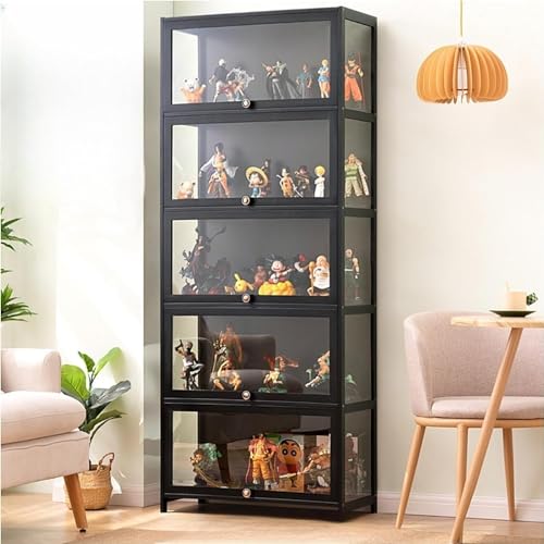 MinHuianG vitrines glazen vitrines vitrinekast vitrinekasten met glazen deuren glazen vitrinekast vitrinekasten voor verzamelobjecten vitrinekast, vijfde verdieping, 27,55'' lang