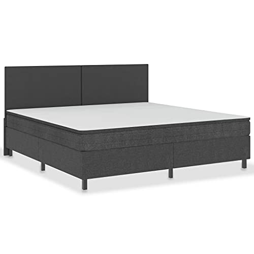 vidaXL Boxspringframe Slaapmeubel Meubel Boxspring Bedframe Bed Ledikant Boxspringbed Bedden Frame Boxspringbedframe Stof Grijs 200x200 cm