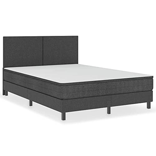 vidaXL Boxspringframe Slaapmeubel Meubel Boxspring Bedframe Bed Ledikant Boxspringbed Bedden Frame Boxspringbedframe Stof Grijs 160x200 cm