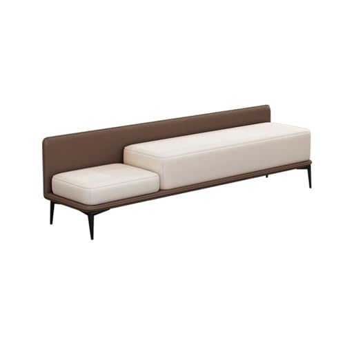 OTNQFUXI Banken voor Het Einde van Het Bed Einde van bedbank Voeteinde van bedbank Ingangsbank Opbergruimte Ottomaanse bank Leren bank Einde Bedbank (Color : Brown, Size : 175 * 40 * 52cm)