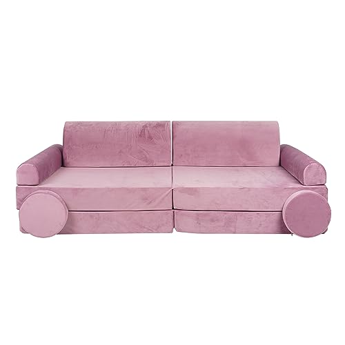 MEOWBABY ® Kinder-Sofa Bank Kindermeubilair Inrichting Meubelset Fluweel Stoffen Sofa, Premium, Flueel, Roze