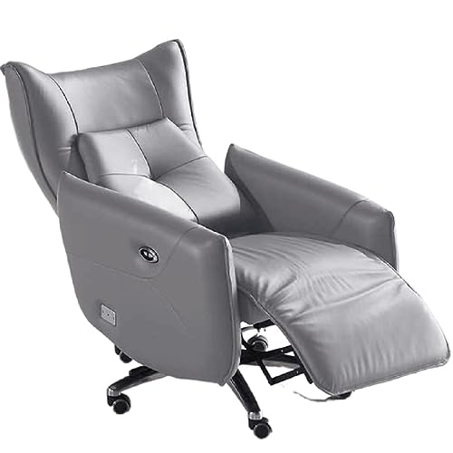 Lan Xin-JP Bureaustoel, Elektrische fauteuil Administratieve lederen bureaustoel Ergonomie Familiebureaustoel met kussen (Color : E, Size : As shown)