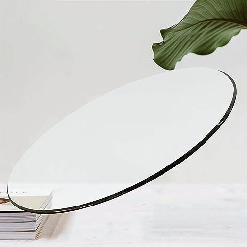 ELLEDA Rond glazen tafelblad, eurotafels glazen bovenronde, 50-80-90-100 gehard glazen tafelblad, gemaakt van transparant glas, voor eettafels, salontafels, tuintafels (maat: 44 cm)