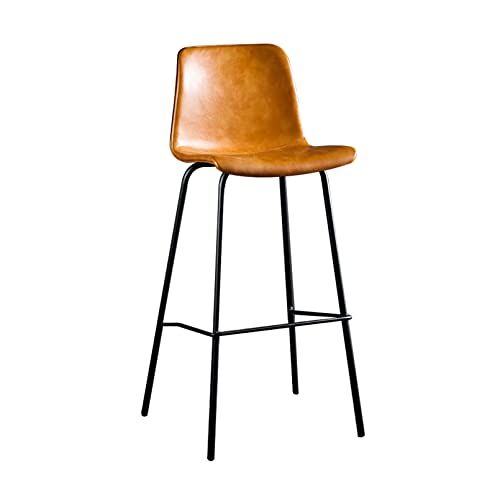 DangLeKJ Hoge lederen barkrukken moderne barkasten stoel met rug en metalen poten tegenkruk voor bar, keuken en huis