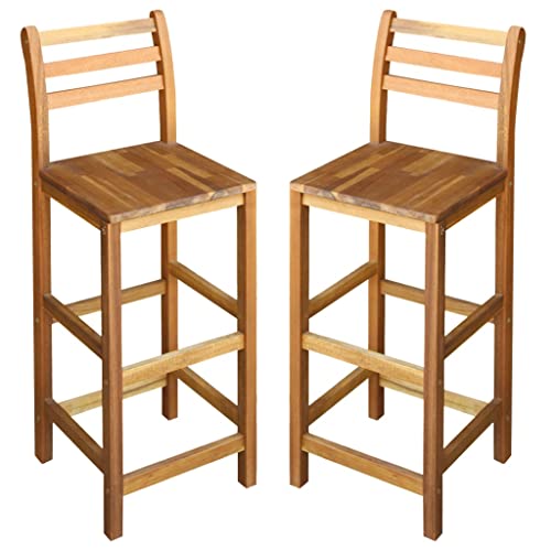 RAUGAJ Tuinmeubilair-Bar Stoelen 2 PCs Massief Acacia Hout-Meubilair