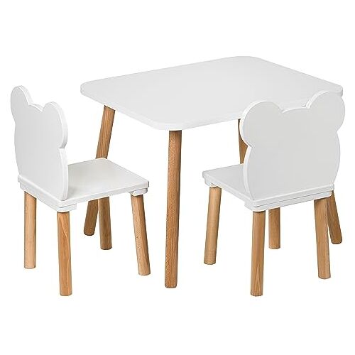 PlayPals Furniture PlayPals Meubilair Kleine houten stoel voor kinderen Kinderstoel, houten kindertafel, kinderkamertafel, kleine stoelzitting kruk, natuurlijk kinderzitmeubilair