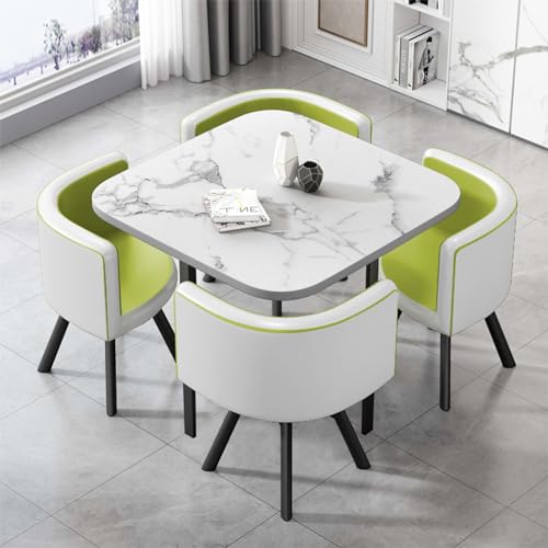 DIHRVTHC Receptietafel En Stoelcombinatie, Onderhandeling Eettafel En Stoelcombinatie, Kantoorontvangstclub Tafel, Zakelijke Receptiebalie Tafel En Stoel Combinatie, Bibliotheek Koffie Winkel (Color : Green,