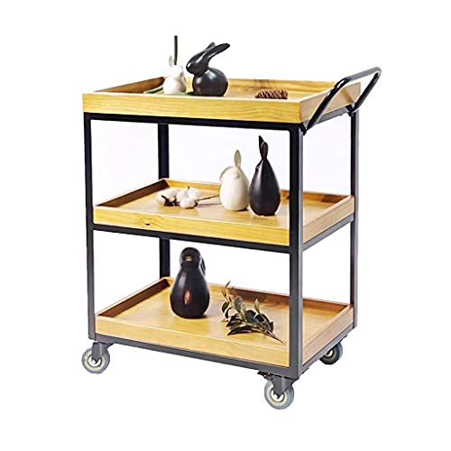 UPGENT Trolley Outdoor Drankenwagen Beauty Trolley Barwagen Drankenwagens Voedselwagen Cateringwagen BBQ-trolley Drankenwagen voor thuis, woonkamer (zwart) (zwart