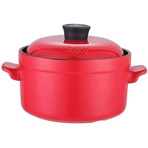 UZOURI Keramische Braadpan Met Deksel Oven Veilige Klei Pot voor Koken Keramische Braadpan Klei Pot Terracotta Braadpan Pot(Color:Red;Size:Capacity 4L)