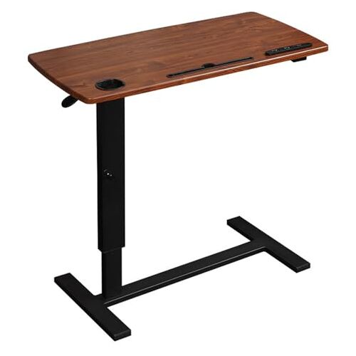 OTSYSTO Boven Bed Tafel C-kant Roltafel 3 Aanpassingsniveaus Notebook Laptop Bureau TV-blad Tafel Voor Het Eten van Ontbijt,Flatfoldable