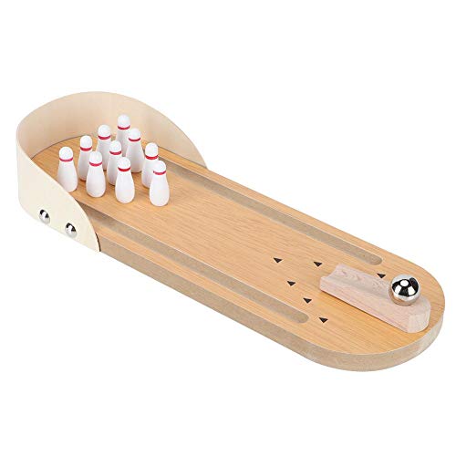 Cafopgrill Mini Bowling Houten Mini Bowling Game Tafelblad Bowling Game 10 Pin Bowling Game Set Mini Desktop Tafel Bowling Game Family Party Play Decompressie Entertainment Games Speelgoed voor Kinderen en E