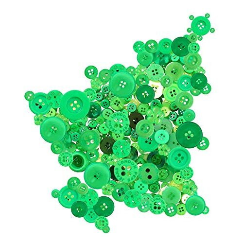 Swpeet 1000 stuks kerst groene ambachtelijke knoppen, 2 en 4 gaten rode ronde ambachtelijke hars naaien knoppen geschikt voor kerst naaien decoraties, kunst & ambachten projecten DIY decoratie groen