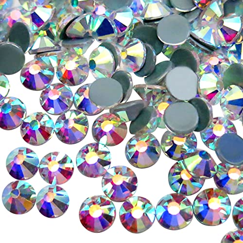 Jollin Hot Fix kristallen platte achterkant strasssteentjes glas glitterstenen nagelkunst edelstenen ronde diamant edelstenen edelstenen edelstenen diamant edelstenen SS40 144 stuks, Hotfix Crystal AB