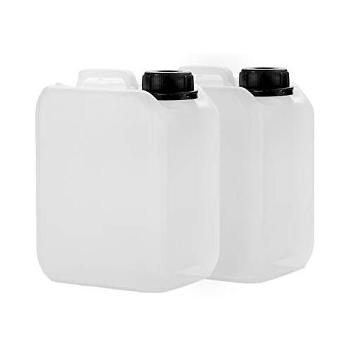 Octopus 2x 2,5L bussen van HDPE, met deksel DIN 45 mm en UN-keurmerk, waterreservoir, kampeerreservoir, opslagreservoir, voedselveilig