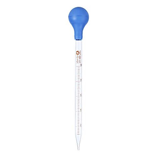 on brand Qingfaqui 10ml Glas Scale Line Dropper 10ml dropper rubber Pipette Lab Dropper druppelpipet Blue Rubber Head Pipetten