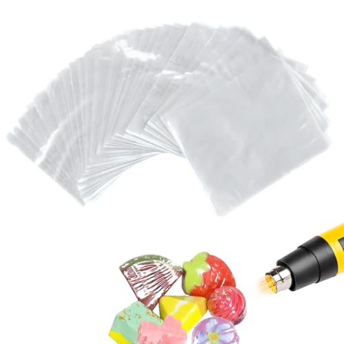 SKYPRO 100Pcs POF Krimpfolie Zakken 17X23Cm Clear Krimpfolie Wrap Voor Zelfgemaakte Diy Verpakking Zeep Bad Bom Kaars