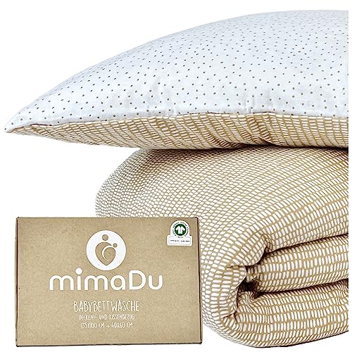 mimaDu Bio Baby beddengoed 100 x 135 cm, beddengoed kinderen 100 x 135 cm, kinderbeddengoed 100 x 135 cm, katoen   beddengoed baby voor jongens en meisjes   GOTS en Oeko-Tex 100-gecertificeerd (boho)