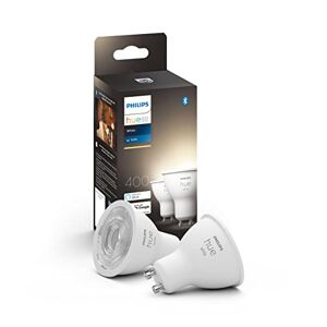 Philips Witte GU10 slimme LED-lampen, Bluetooth-compatibel, 2-pack, werkt met Alexa, Google Assistant en Apple Homekit