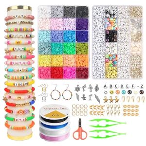 SZHTFX 7050 stuks kralen voor sieraden, knutselen, kleurrijke armband, kralen voor sieraden, armbanden, vrije tijd, creatieve set, halsketting, oorbellen, ring, kralen voor armband volwassenen en kinderen