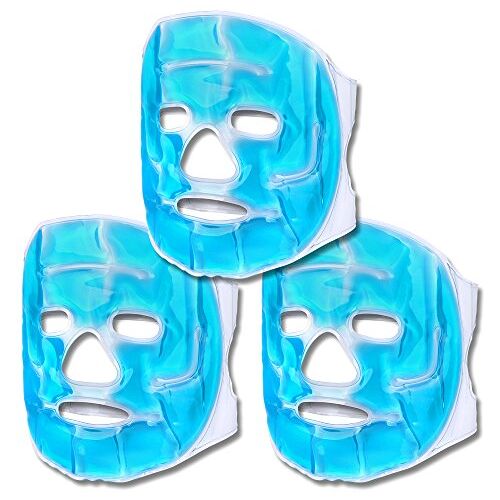 Schramm ® Set van 3 koelmaskers blauw gezichtsmasker koelmasker oogmasker gelmasker slaapmasker ontspanningsmasker gelbril migraine masker bril