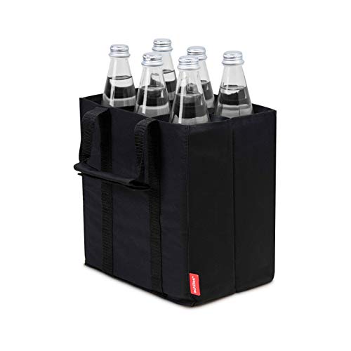 achilles Bottle-Bag 6-delige flessenzak voor 6 flessen, flessendrager in zwart, 25 cm x 17 cm x 27 cm