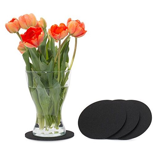 FILU Vilten onderzetters rond 15cm 4-pack (kleur naar keuze) zwart onderzetters van vilt voor tafel en bar als glasonderzetter / drankonderzetter voor glas en glazen