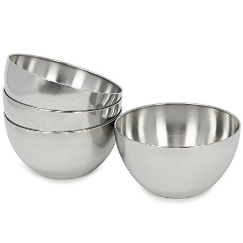 com-four ® 4x metalen schaal serveerschaal voor dipsauzen, snacks, voorgerechten of desserts dessertschaal decoratieve schaal serveerschaal snoepschalen (4 stuks Ø 13cm)