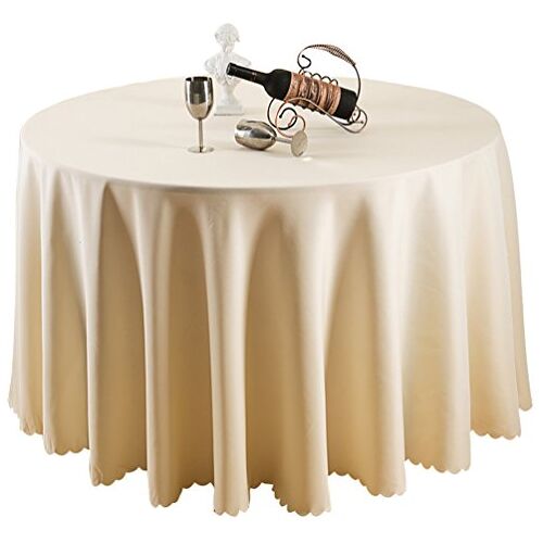 TANGMEN Pure kleur tafelkleed ornamenten rond tafelkleed hotel tafelkleed conferentie tafelkleed beige rond: 160cm