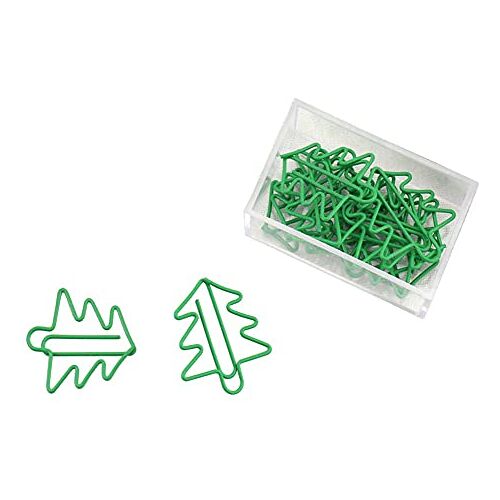 JaLykA paperclips creatief, 30 stuks schattig gevormde paperclips decoratieve paperclips metalen bladwijzers, groene boom