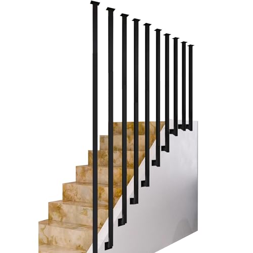 Renmlion Leuningen voor trappen Binnen en buiten Handrail, trapleuning Handrails Smeedijzeren trapleuning L-vormige leuning vangrail, gang Zoldertraphek (Size : 60cm)