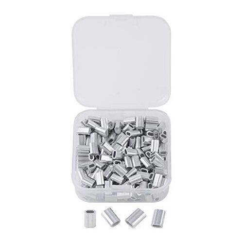 INCREWAY 200Pcs M1.5 Aluminium Mouwen Clip Enkele Ovale Gat Kabel Crimps Voor 1.5mm Diameter Draad Touw En Kabel