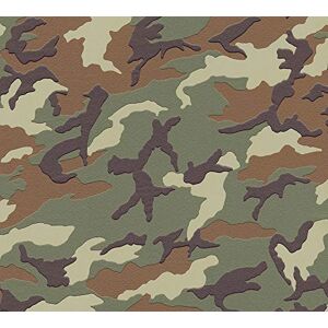 A.S. Création vliesbehang Boys & Girls 6 behang met camouflage patroon 10,05 m x 0,53 m bruin groen Made in Germany 369406 3694-06