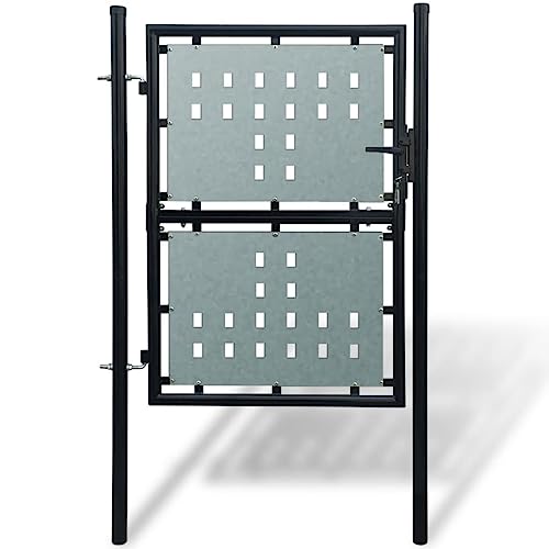 AIJUUKJP Hardware Schermen & Barrières Poorten-Zwart Enkele Deur Hek Poort 100 x 175 cm