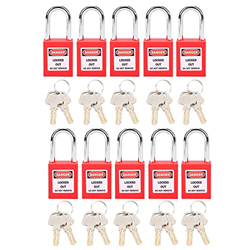 Gind Hangslot, 10 set Loto-hangsloten voor chemicaliën voor het logistieke transport (rood)