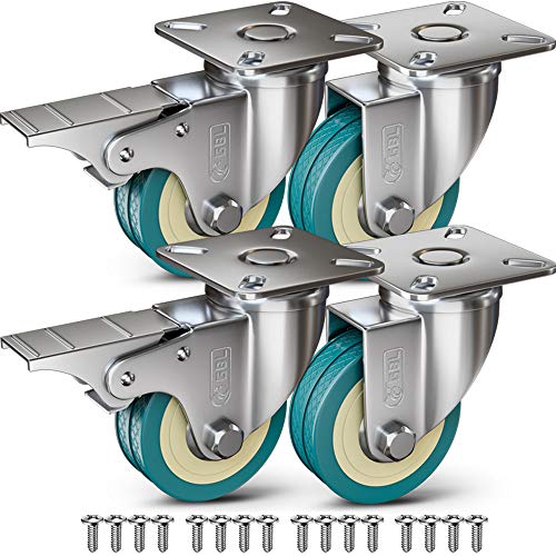 GBL ® 4 Zwenkwielen 50mm + Schroeven   Zwaarlastwielen 200KG Zwenkwielen Voor Meubels   Zwenkwieltjes voor een Trolley ® 4 Zwenkwielen 75mm + Schroeven   Zwaarlastwielen 200KG Zwenkwielen Voor Meubels   Zwenkwieltjes voor een Trolley Meubelzwenkwielen met