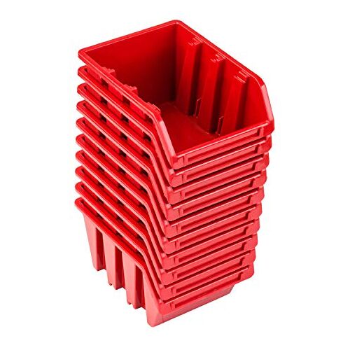 PAFEN Set 10 x stapelboxen NP4 rood opslagdozen sorteerdozen