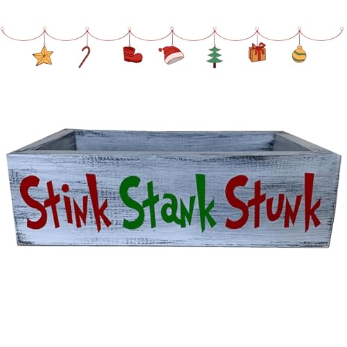 Bexdug Kerst badkamer decordoos Stink Stank Stunk Organizer voor opslag van toiletpapier,Toiletpapier Badkamer Decor Box voor Badkamer, Vensterbank