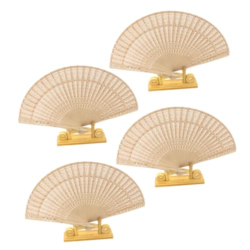 HUSHUWAN Hushuyuan 4 stks 7 Oudheid Fan Retro Fan Hand Held Fan Zijden Fans Bruiloft Fans Handheld Fans Koeler Fan DIY Fan/94 (Color : As Shown, Size : 21cm)