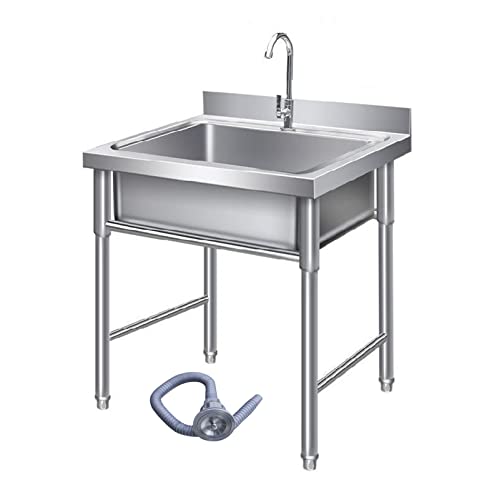 CYHBQRT Catering Gootsteen Catering Spoelbak Grote Commerciële RVS Vrijstaande Gootsteen, Catering Spoelbak, Utility Sink voor Garage, Restaurant, Wasruimte Meubels