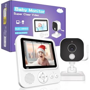 OBVHNUA Babyfoon met Camera 2,8 inch Videobabyfoon 720p met 1500 mAh Batterij type C Oplaadbaar 10X Digitale Zoom 2-Weg Intercomsysteem VOX-Modus Nachtzicht Temperatuurbewaking Slaapliedje