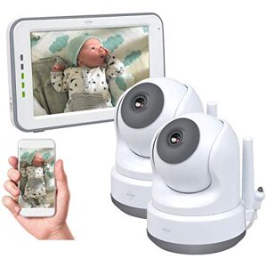 ELRO BC3000-2 babyfoon Royale babyfoon met 5" touchscreen-monitor HD en app met extra camera, 1 stuk (1 verpakking)
