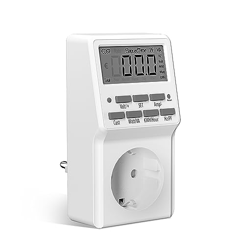 HBN Energiekostenmeter, energieverbruikmeter, energiekosten, multifunctionele meter, energiemeter, energiemeter, tot 3.680 W